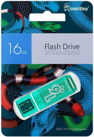 USB флеш накопитель 16 Gb SmartBuy Glossy Green Snake Edition SB16GBGSGSN