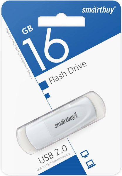 USB флеш накопитель 16 Gb SmartBuy Scout White SB016GB2SCW