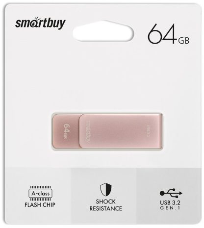 USB флеш накопитель 64 Gb SmartBuy M1 Metal Apricot металл, поворотная  3.0/3.2 Gen.1 SB064GM1A