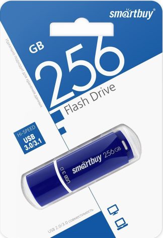 USB флеш накопитель_256 Gb SmartBuy Crown Blue USB 3.0 SB256GBCRW-Bl
