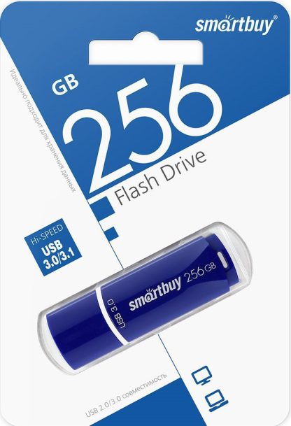 USB флеш накопитель_256 Gb SmartBuy Crown Blue USB 3.0 SB256GBCRW-Bl