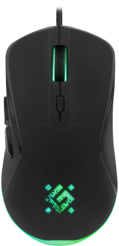 Мышь игровая Defender Arga GM-049 черный +ковер 1200-3600 dpi / подсветка / кабель 1,5м