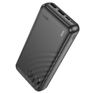 Аккумулятор внешний Hoco J123A Element, черный 20000 mAh, 2xUSB/фонарь/дисплей