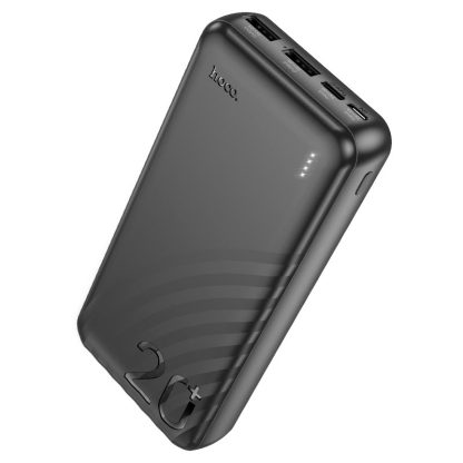 Аккумулятор внешний Hoco J123A Element, черный 20000 mAh, 2xUSB/фонарь/дисплей