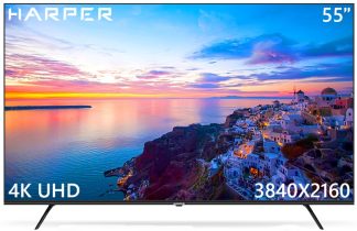 LED телевизор Harper 55U770TS 55"/3840*2160/SmartTV/Andr 9.0/DVB-S2/3*HDMI/БЕЗР