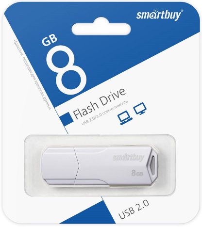 USB флеш накопитель  8 Gb SmartBuy CLUE White SB8GBCLU-W