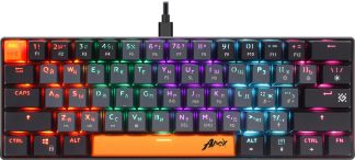 Клавиатура игровая механическая Defender Apex GK-002 серый 61 кл./ OUTEMU Red / радужн. подсветка