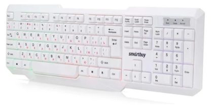 Клавиатура проводная Smartbuy ONE 333 USB белая с подсветкой /  SBK-333U-W