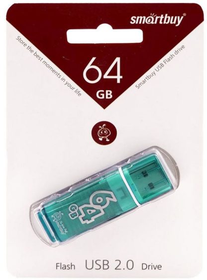 USB флеш накопитель 64 Gb SmartBuy Glossy Green SB64GBGS-G