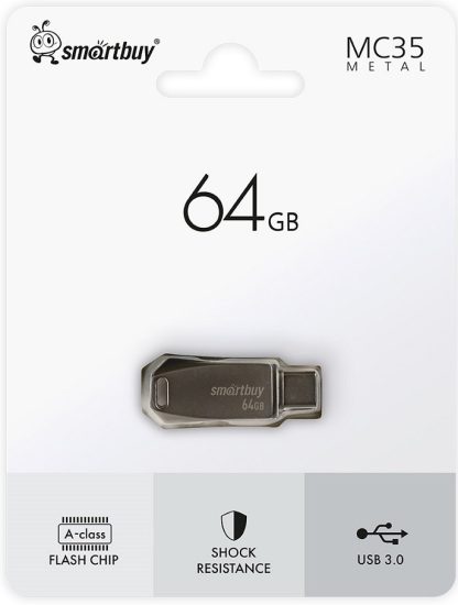 USB флеш накопитель 64 Gb SmartBuy MC35 Metal Dual Type-C+Type-A SB64GBMC35