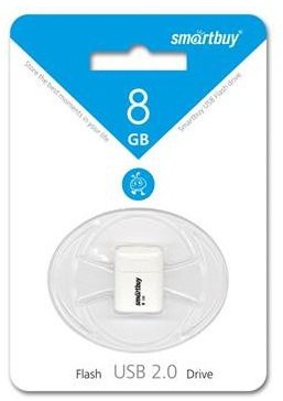 USB флеш накопитель  8 Gb SmartBuy LARA White SB8GBLARA-W
