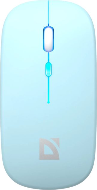 Мышь беспроводная Defender Coda MB-261 голубой 800-1600 dpi / 2.4G/BT / встроенный аккумулятор / бесшумная