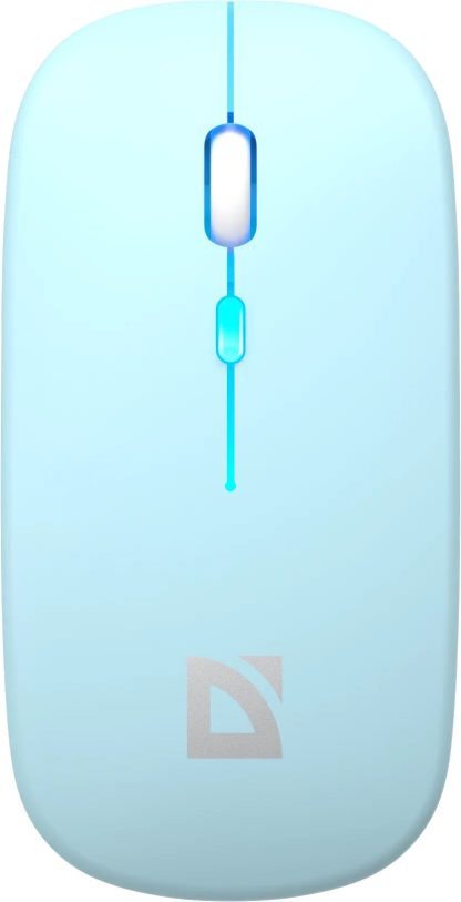 Мышь беспроводная Defender Coda MB-261 голубой 800-1600 dpi / 2.4G/BT / встроенный аккумулятор / бесшумная