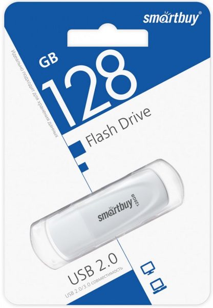 USB флеш накопитель_128 Gb SmartBuy Scout White SB128GB2SCW