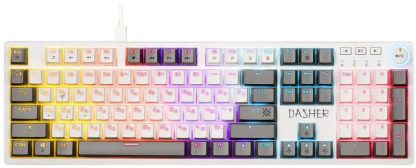 Клавиатура игровая механическая Defender Dasher GK-472 RU бел-серый 104 кл./ переключатели YH red  / радужн. подсветка