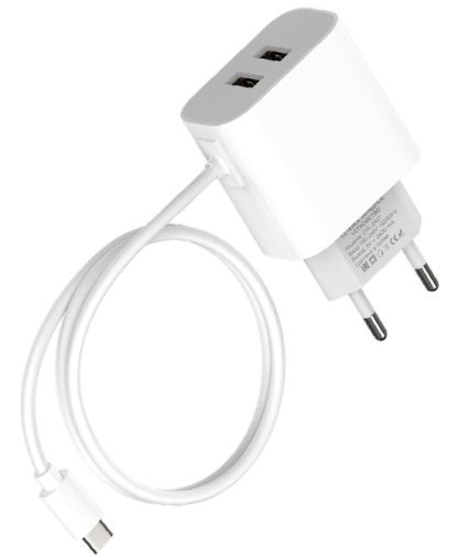 З/У Maxvi (CHL-242T) USB-C + 2 USB, 2,4A белое
