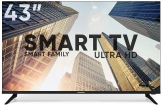 LED телевизор Soundmax SM-LED43M02SU 43"/3840*2160/SmartTV/DVB-S2/3*HDMI/2*USB/БЕЗРАМ.