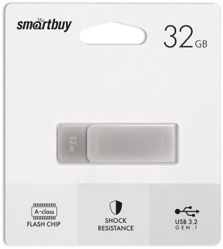 USB флеш накопитель 32 Gb SmartBuy M1 Metal Grey металл, поворотная  3.0/3.2 Gen.1 SB032GM1G