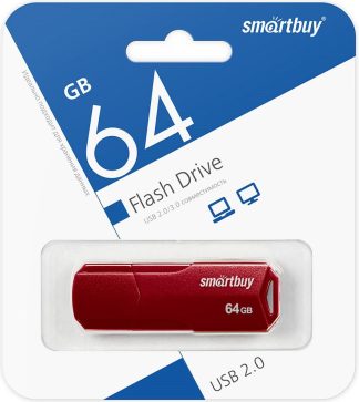 USB флеш накопитель 64 Gb SmartBuy CLUE Burgundy SB64GBCLU-BG