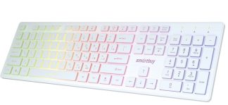 Клавиатура проводная Smartbuy ONE 305 USB белая с подсветкой / SBK-305U-W