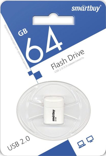 USB флеш накопитель 64 Gb SmartBuy LARA White SB64GBLARA-W