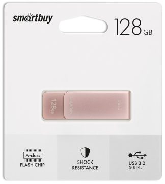USB флеш накопитель_128 Gb SmartBuy M1 Metal Apricot металл, поворотная 3.0/3.2 Gen.1 SB128GM1A