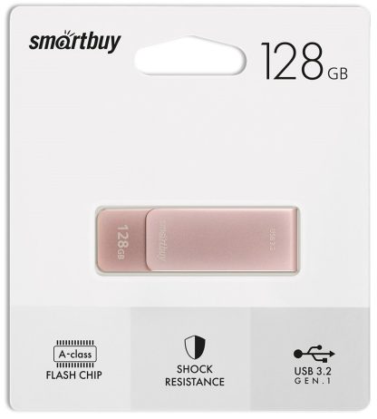 USB флеш накопитель_128 Gb SmartBuy M1 Metal Apricot металл, поворотная 3.0/3.2 Gen.1 SB128GM1A