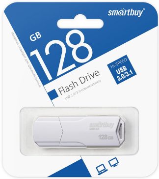 USB флеш накопитель_128 Gb SmartBuy CLUE White USB 3.0 SB128GBCLU-W3