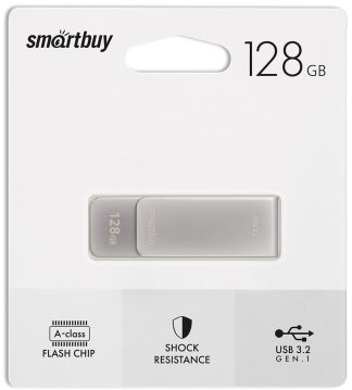 USB флеш накопитель_128 Gb SmartBuy M1 Metal Grey металл, поворотная 3.0/3.2 Gen.1 SB128GM1G