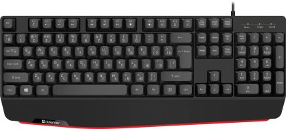 Клавиатура проводная Defender Atom HB-546 RU черный 104 клавиши+FN, кабель 1.8м