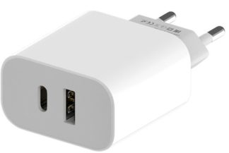 З/У Maxvi (CHL-602PD) USB A + USB-C, 6A, QC 3.0 белое