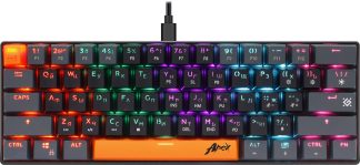 Клавиатура игровая механическая Defender Apex GK-002 черный 61 кл./ OUTEMU Red / радужн. подсветка