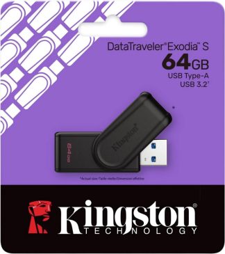 USB флеш накопитель 64 Gb Kingston DT Exodia S черный / DTXS/64GB / USB 3.2