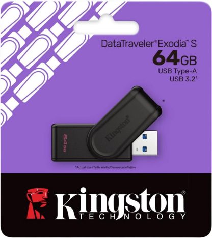USB флеш накопитель 64 Gb Kingston DT Exodia S черный / DTXS/64GB / USB 3.2