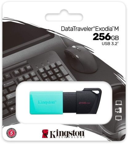 USB флеш накопитель_256 Gb Kingston DT Exodia M черный/бирюз DTXM/256GB