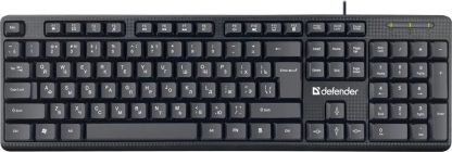 Клавиатура проводная Defender Daily HB-162 RU черный мультимедиа / 104 клавиши / кабель 1,8м