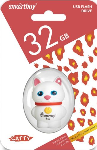 USB флеш накопитель 32 Gb SmartBuy Wild series КотенокБелый SB32GBCatW