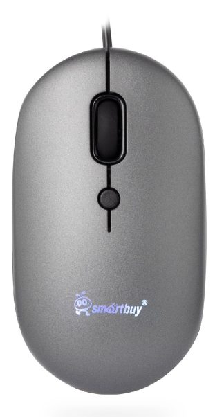 Мышь проводная Smartbuy 328 серый металлик бесшумная с подсветкой / SBM328G