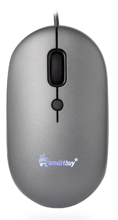 Мышь проводная Smartbuy 328 серый металлик бесшумная с подсветкой / SBM328G