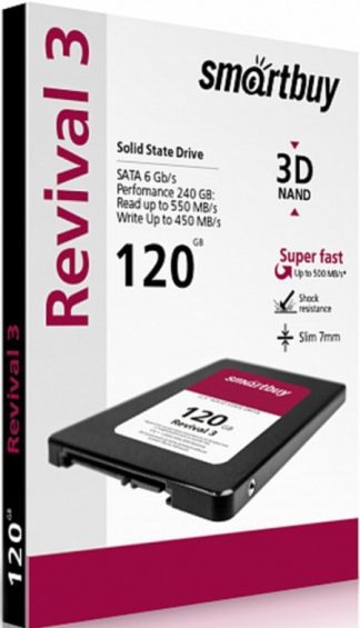 SSD Накопитель 2.5" SmartBuy Revival3 120Gb SB120GB-RVVL3-25SAT3 SATA3 PS3111 3D