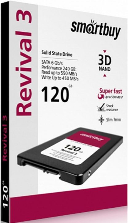 SSD Накопитель 2.5" SmartBuy Revival3 120Gb SB120GB-RVVL3-25SAT3 SATA3 PS3111 3D