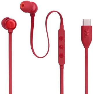 Наушники JBL T310C Red вкладыши вакуумные (разъем USB-C)