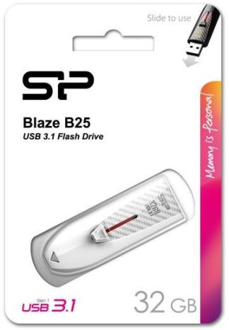 USB флеш накопитель 32 Gb Silicon Power Blaze B25 White USB 3.0 SP032GBUF3B25V1W