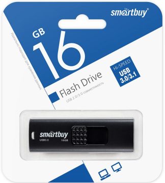 USB флеш накопитель 16 Gb SmartBuy Fashion Black USB 3.0 R/W 100/60Mb/s  SB016GB3FSK