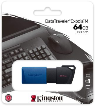 USB флеш накопитель 64 Gb Kingston DT Exodia M черный/синий DTXM/64GB