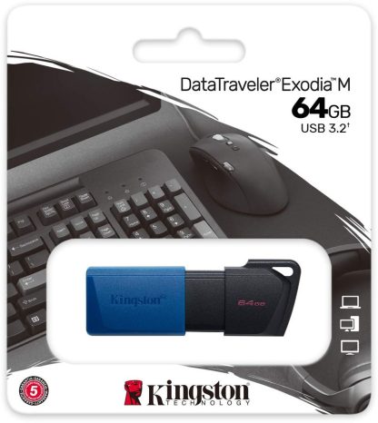 USB флеш накопитель 64 Gb Kingston DT Exodia M черный/синий DTXM/64GB