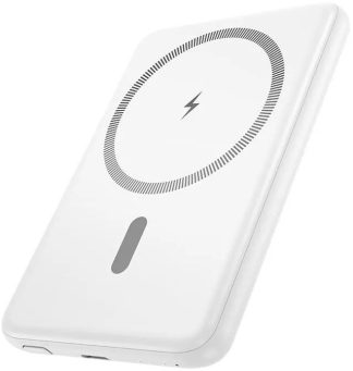Аккумулятор внешний Hoco J140A, белый/черный 5000 mAh, PD 20W+QC3.0, магнитное позиционирование, беспроводная зарядка