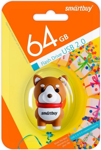 USB флеш накопитель 64 Gb SmartBuy Wild series Собачка Акита SB64GBAkitaW