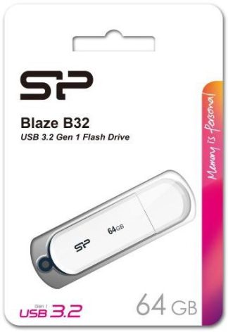 USB флеш накопитель 64 Gb Silicon Power Blaze B32 White USB 3.1 / SP064GBUF3B32V1W