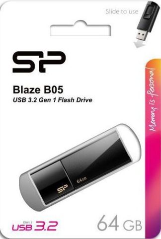 USB флеш накопитель 64 Gb Silicon Power Blaze B05 Black USB 3.0 SP064GBUF3B05V1K